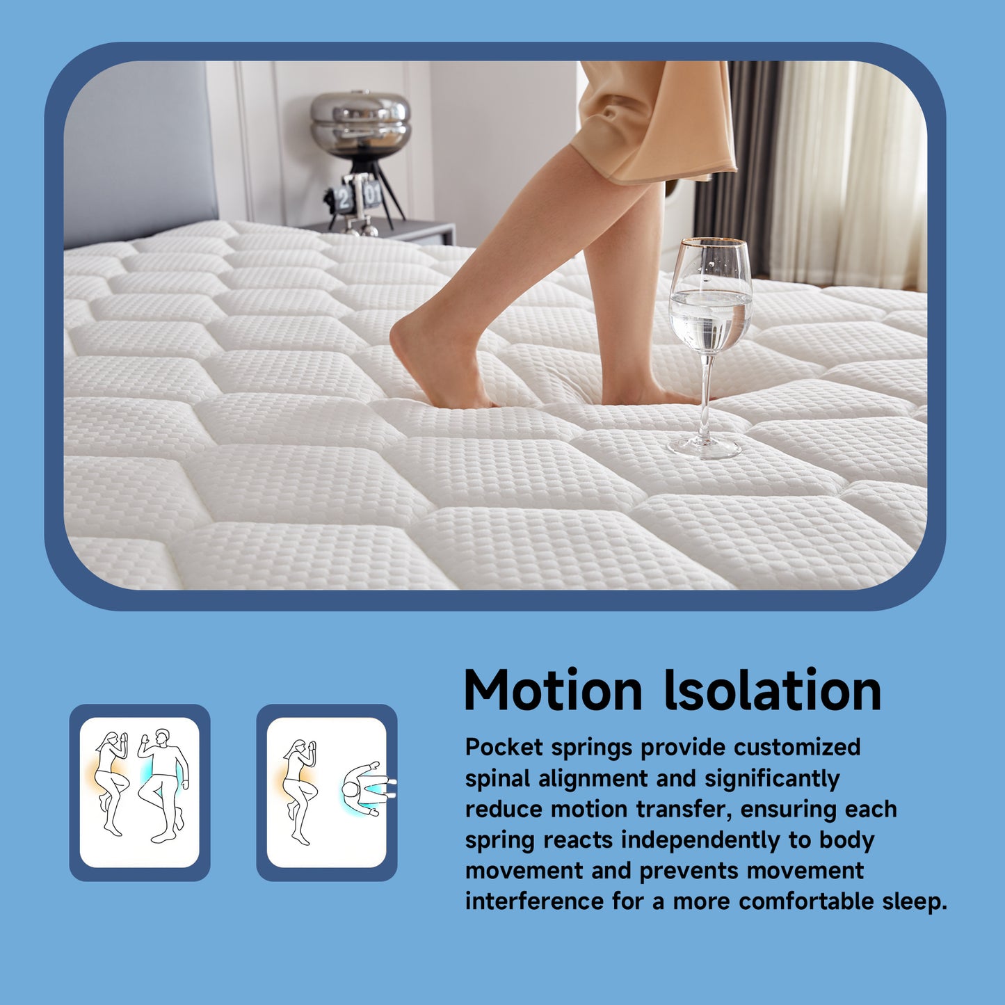 Full Mattress,10inch Thickness Mattress in A Box, Memory Foam Hybrid Mattress, with Individual Pocket Spring for Motion Isolation & Silent Sleep, Pressure Relief, Plush Texture