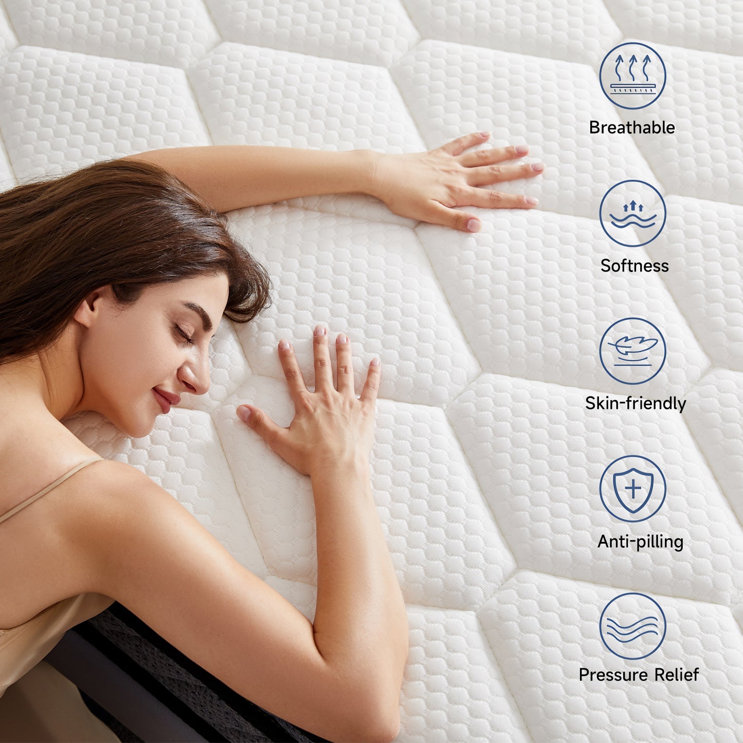 Full Mattress,10inch Thickness Mattress in A Box, Memory Foam Hybrid Mattress, with Individual Pocket Spring for Motion Isolation & Silent Sleep, Pressure Relief, Plush Texture