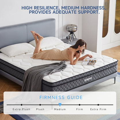 Full Mattress,10inch Thickness Mattress in A Box, Memory Foam Hybrid Mattress, with Individual Pocket Spring for Motion Isolation & Silent Sleep, Pressure Relief, Plush Texture